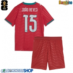 Maglie da calcio Portogallo Joao Neves #15 Prima Maglia Bambino Mondiali 2026  Manica Corta + Pantaloni corti)